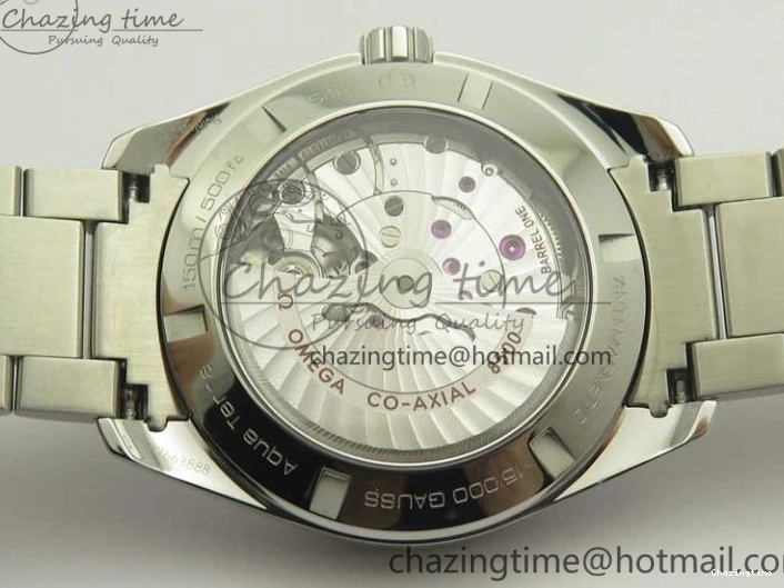 0129 FlexibleFit Aqua Terra 150M SS VSF 1:1 Best Edition Black Wave Textured Dial RG Hand on SS Bracelet A8500 Super Clone 8032